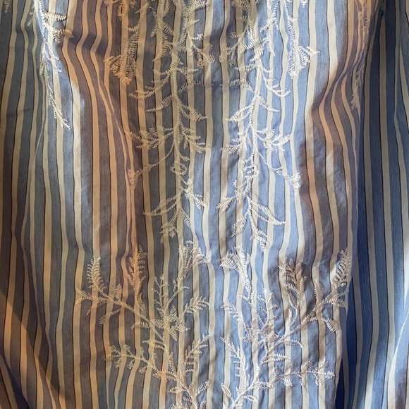 WHBM blue & white striped off shoulder top - Picture 6 of 13